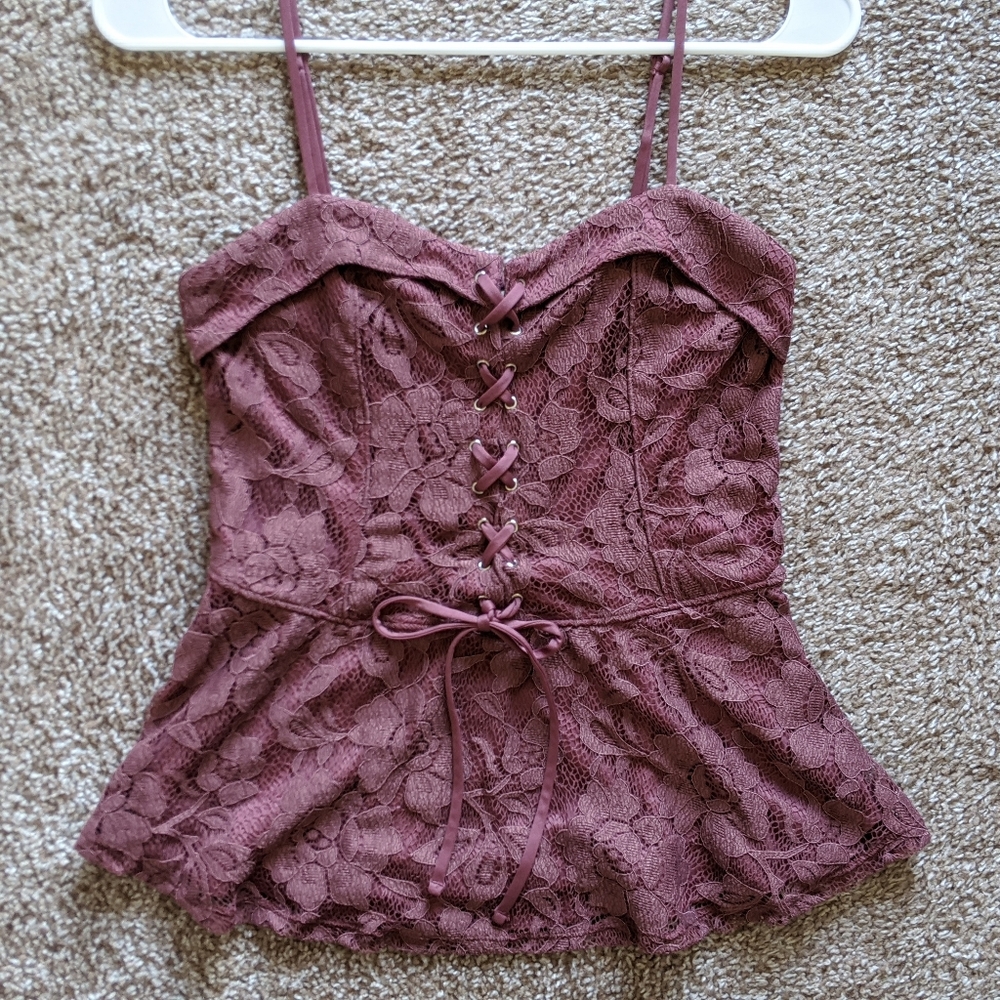 LAST CHANCE! Express lace corset peplum top